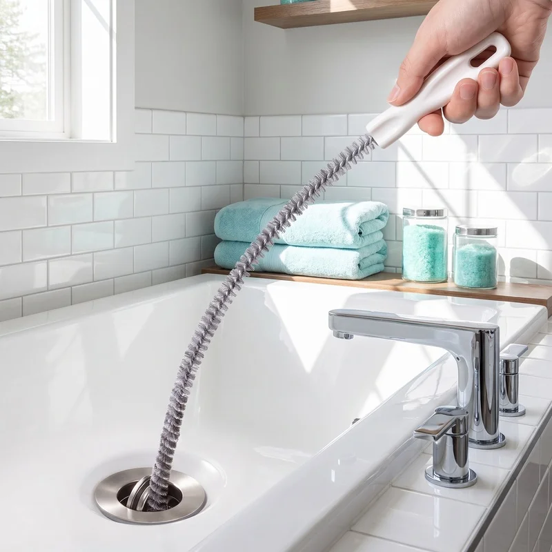 2 One Pack Kitchen drain cleaning brush Flexible and bendable Brush to remove oil residue and prevent clogging Kitchen sink and