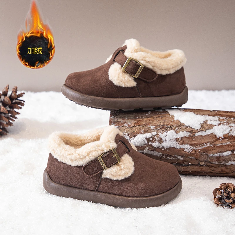 205 أحذية قطنية جديدة للأطفال عالية الجودة مبطنة سميكة للفتيات حذاء كاجوال ناعم مانع للانزلاق أحذية أطفال ОбВВКАВВКНК