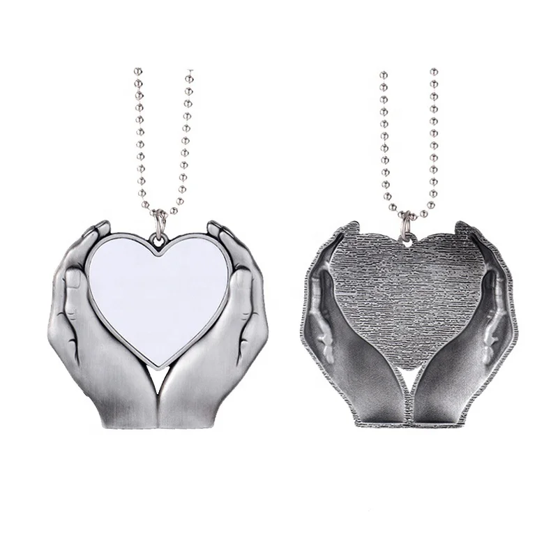 DIY Design Pet Paw Tag Customized Logo Love in Hands Wing Hanging Pendants Sublimation Forever in My Heart Car Hanger