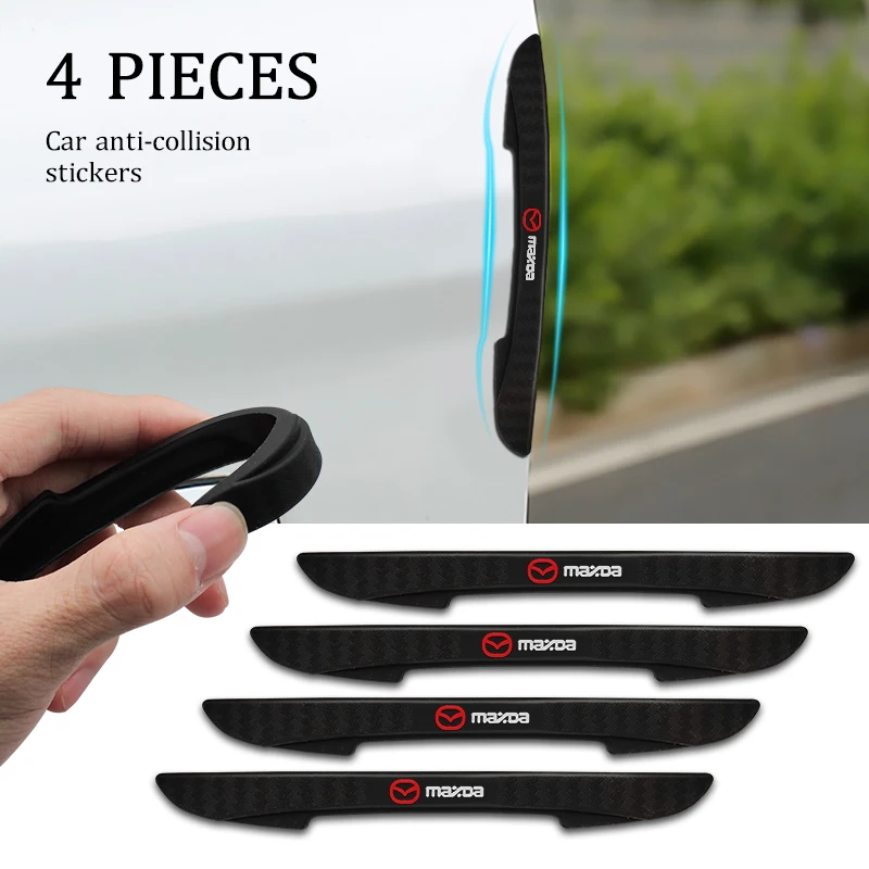 Pegatinas protectoras de borde de puerta de coche, tira anticolisión para Mazda CX30 5 RX8 Axela CX9 Atez Bk Gh Atenza 2015 Demio BN, 4 piezas