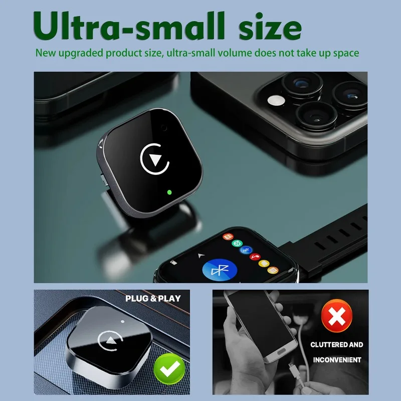 2 In 1 Wireless Carplay & Android Auto Adapter 5ghz Wifi Type-C/Usb Plug Play With 2 Free Gifts Car Electronics Accessory