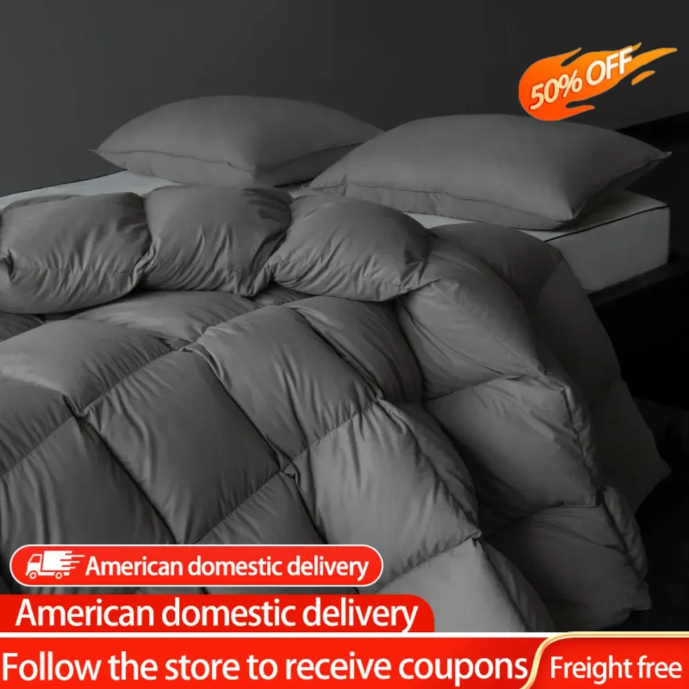 

Hungarian Goose Down Comforter Oversized King Size - 850 Fill Power Medium Warmth for All Season Duvet Insert - Light Weight,