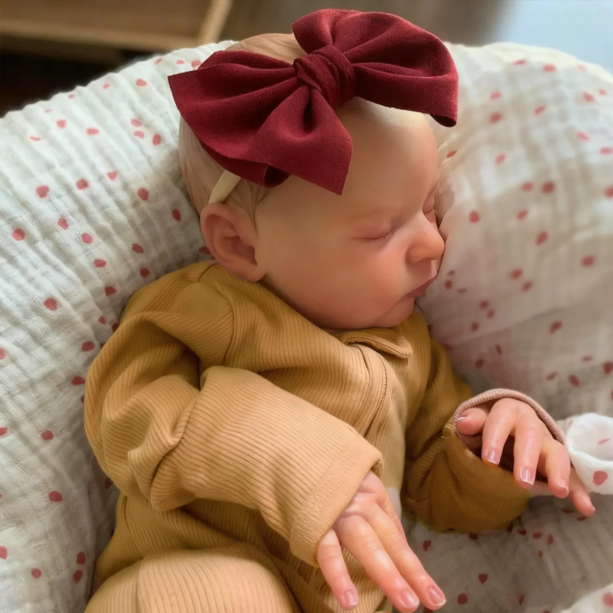 BZDOLL Poupée Reborn réaliste bébé endormi en vinyle corps entier 48CM avec peau peinte en 3D 19 pouces, nouveau-né réaliste, cadeau d'anniversaire adorable