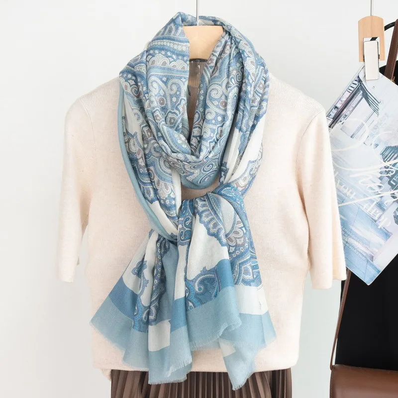 Bufanda larga de Cachemira con borlas, chal Pashmina de marca de lujo para mujer, Poncho de gran tamaño, accesorios de invierno 100 cachemira pura, regalo para madre