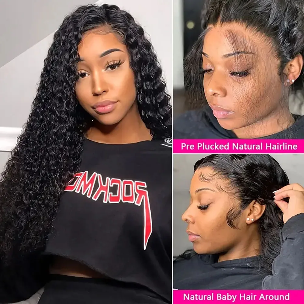 

5x5 13x4 Transparent Lace Front Wigs Human Hair Natural Color Human Hair Wigs Water Wave Wigs For Women