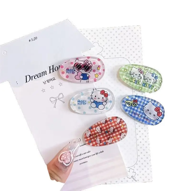 

Kawaii Sanrio Hello Kitty Super Cute Candy-colored Hair Accessories Cute Cartoon Hair Clip Fashion Headwear Delicate Gift