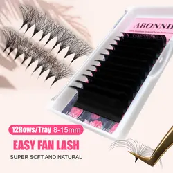 ABONNIE C CC D DD Curl Volume Fans Self Fanning Lash Extensions Blooming Eyelashes 0.03 0.05 0.07 0.10mm Easy Fan Lashes