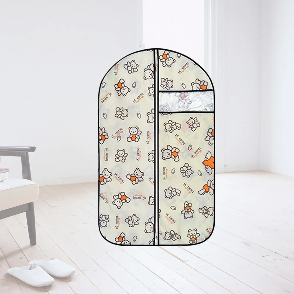 

Garment Organizer Dustproof Storage Bag Clothes Cover Protector S Nonwoven Material Waterproof Zipper Design Transparent Window