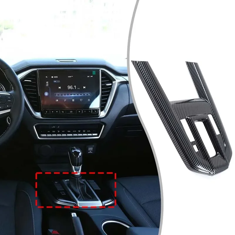 ABS Carbon Fiber For lsuzu D-MAX 2022-2024 Car central control gear frame decoration sticker Car interior protection accessories