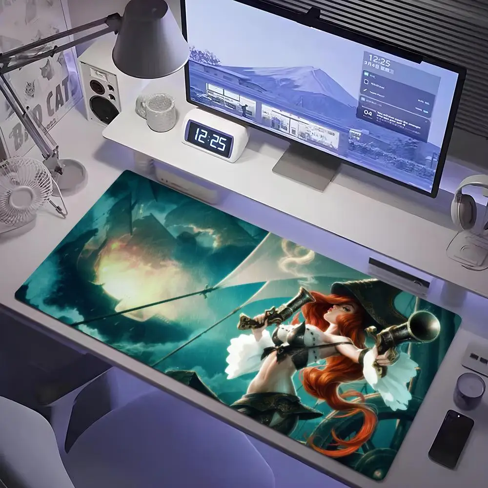 

miss fortune Mouse Pad Tablet mouse Pad Laptop xl desktop mouse pad, cute HD Rainbow Gaming keyboard pad, csgo Player, 90x40