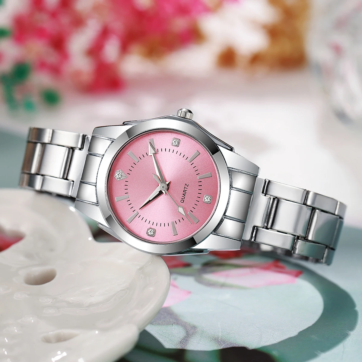 Moda strass relógios femininos casuais relógios de pulso de quartzo para senhoras relógio reloj mujer (sem caixa)