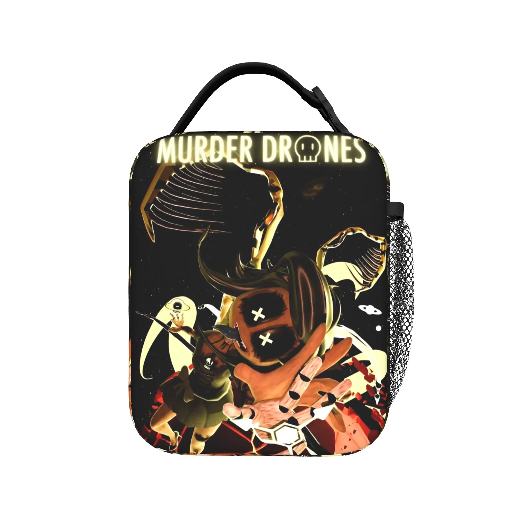 Murder Drones  Insulated Lunch Bags Leakproof Black Comedy Science Fiction Lunch Container Thermal Bag Tote Lunch Box Work