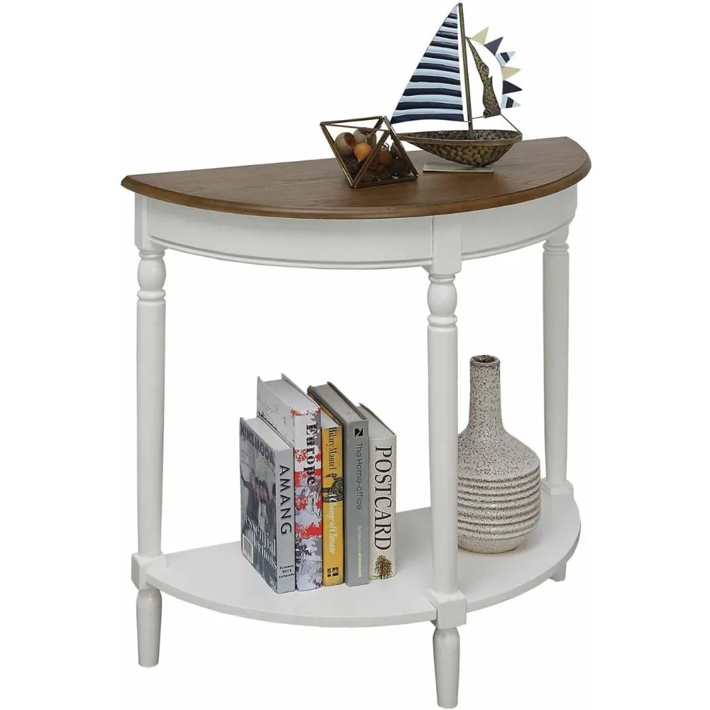 Convenience Concepts French Country Half-Round Entryway Table with Shelf