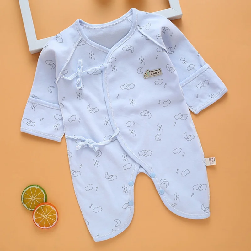 Spring Autumn Newborn Baby Romper Long Sleeves Cotton Baby Pajamas Cartoon Printed Baby Girls Boys Clothes 0-3 Months