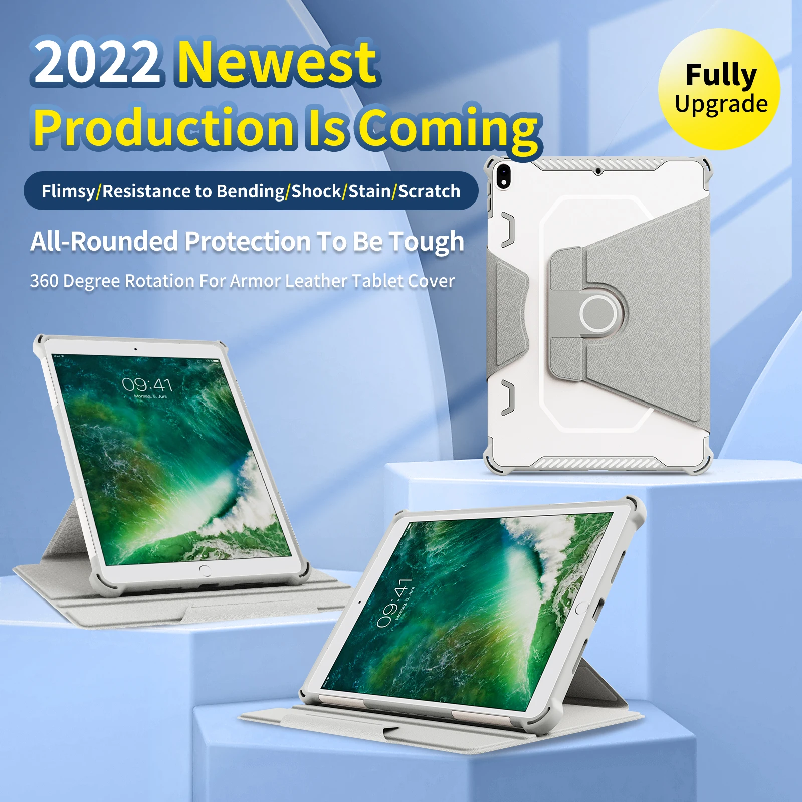 Stand Case For iPad 10.2 2019 2020 2021 7th 8th 9th Air 3 Pro 10.5 9.7 2017 2018 5th 6th Gen. 360 Rotating Magnetic Smart Cover