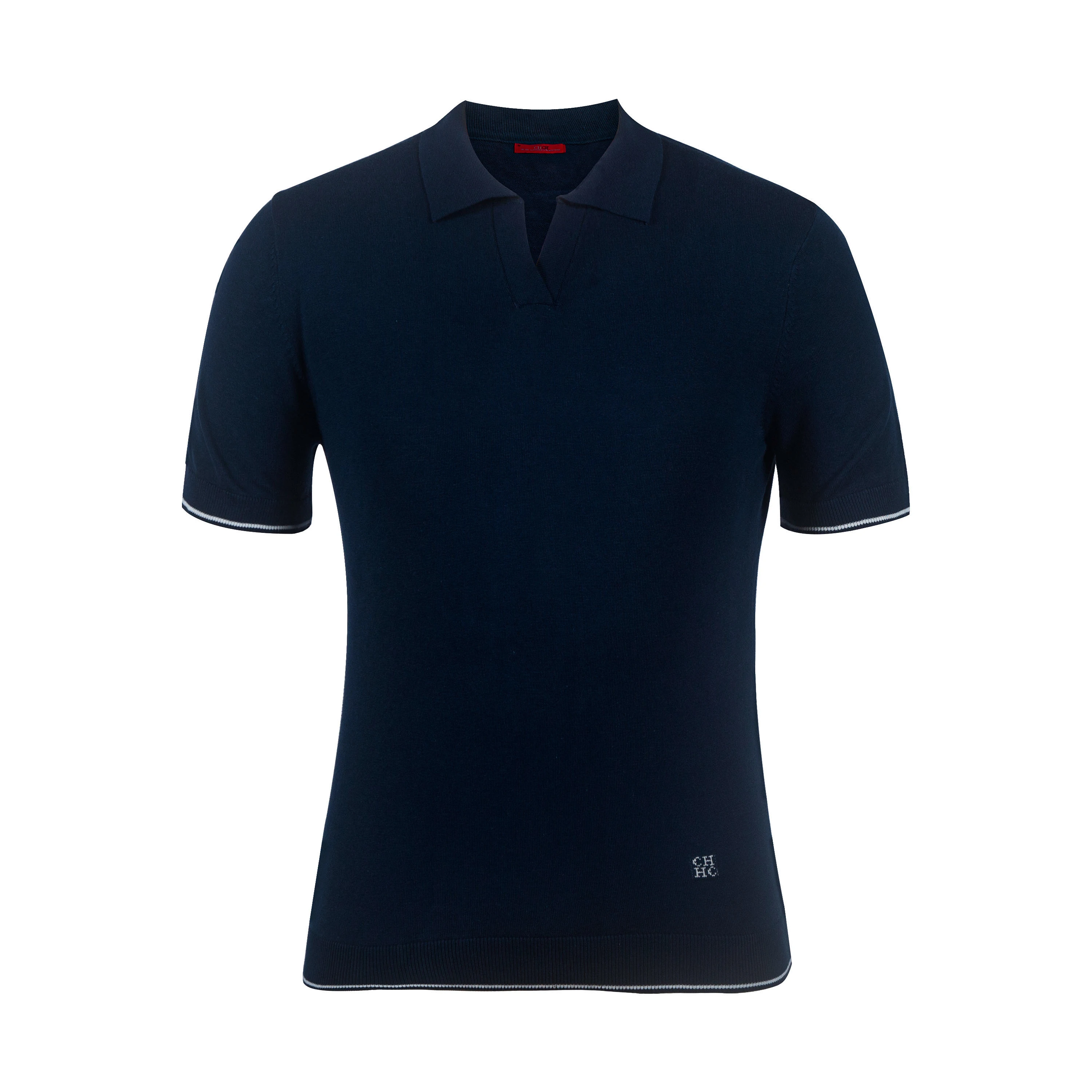 CHCH شريط متماسكة بولو قمصان رجالية صيف جديد سليم بلون تنفس بدوره إلى أسفل طوق الأعمال قصيرة الأكمام بولو القمم