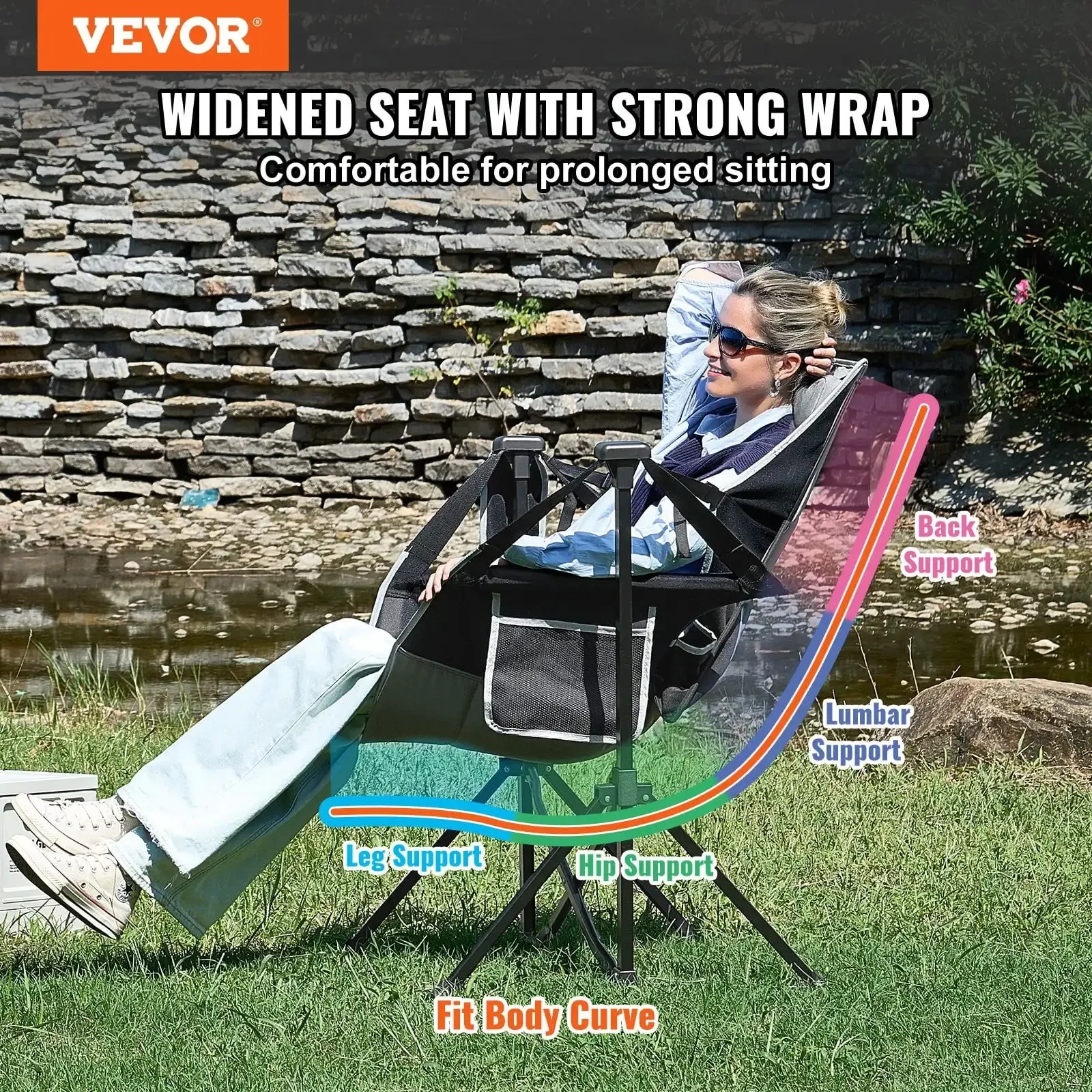 

Camping Chair Hammock Chair 300 lbs Load Capacity Hammock Folding Chair