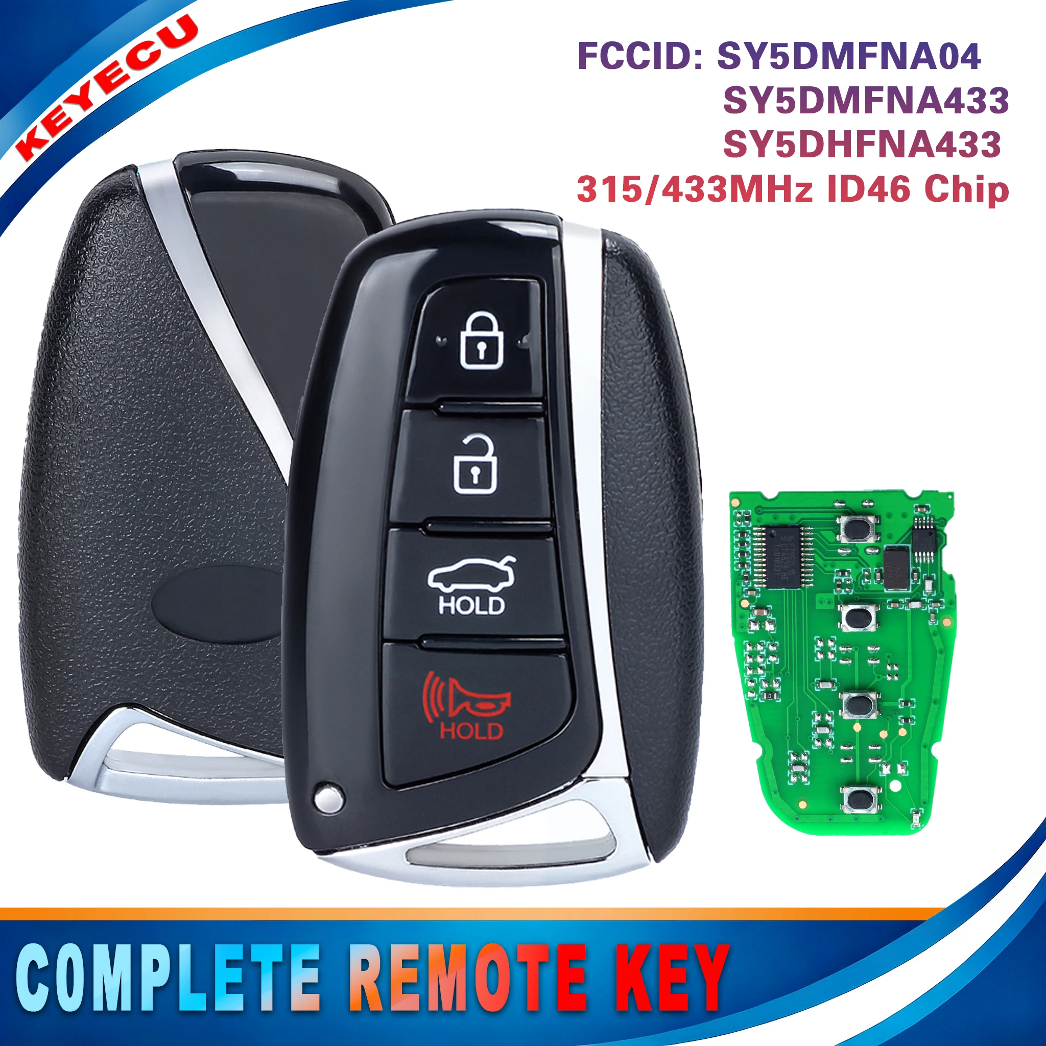 KEYECU for Hyundai Santa Fe Azera 2013 2014 2015 2016 2017 95440-4Z200 95440-B8100 95440-2W500 95440-3V022 Smart Remote Key Fob