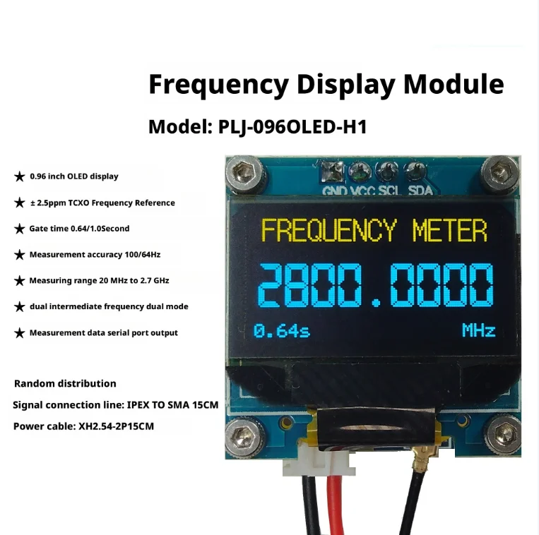 PLJ-096OLED-H1 20MHz~2.7Ghz Frequency Counter Meter OLED Display FOR RF Ham radio transceiver