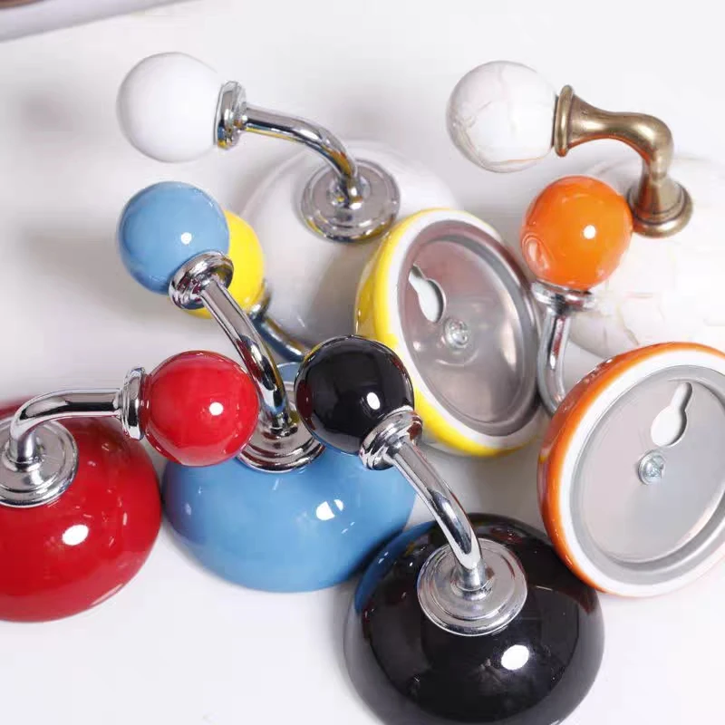 Ceramic Hooks for hanging bags keys coat Bathroom Hallway Wall Mounted Hangers for Children Clothes Robe Hook