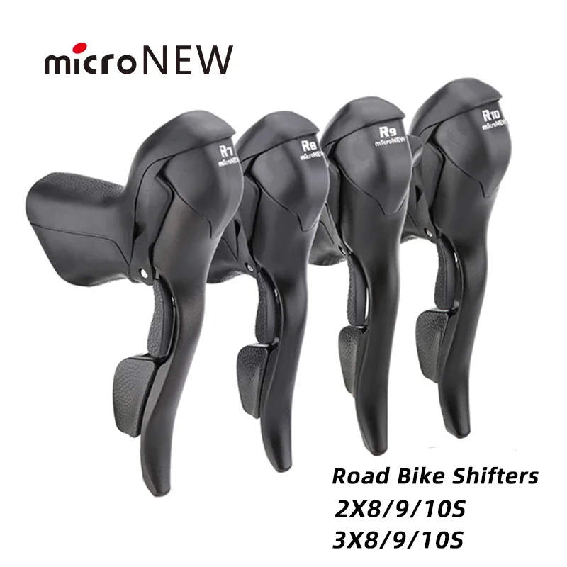 MicroNEW Road Bike Shifter 3x7 3x8 3x9 3x10 Speed Brake Levers Bicycle 2x7 2x8 2x9 2x10 Speed Front Derailleur For Shimano