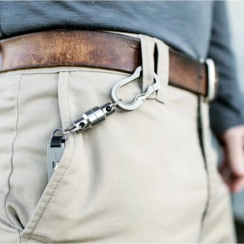 6/1Pairs سلسلة المفاتيح المغناطيسية القوية مع حلقة معدنية الكربون الصلب مكافحة فقدان مفاتيح السيارة قلادة أصحاب معلقة أداة تخزين المغناطيس #3