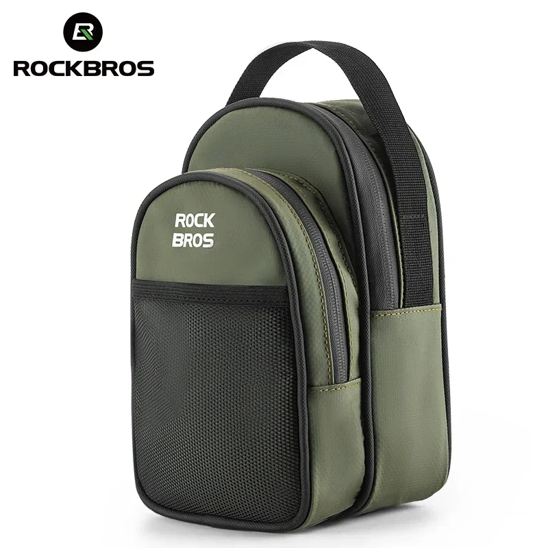 

ROCKBROS Shoulder Bag Multi-functional 1.8L Front Bag PVC Mesh Fabric Front Bag Portable For Folding Bike Accessories