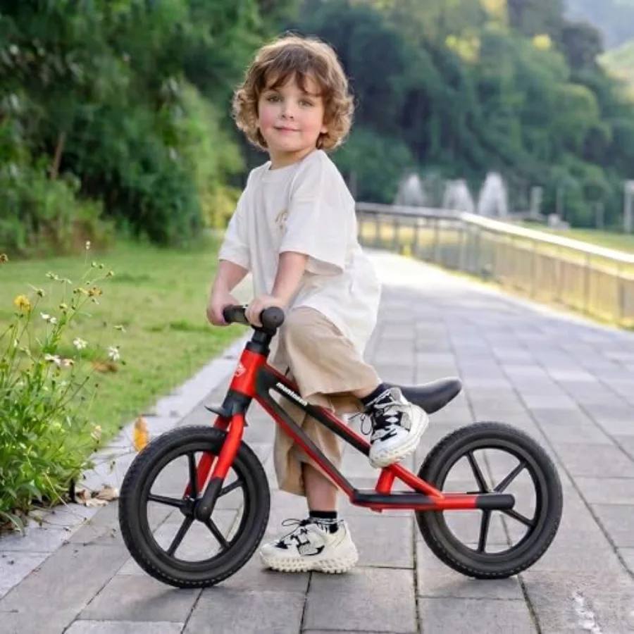 

Toddler Balance Bike for 2-5 Year Olds: Lightweight Training Bike with Footrest, Double Frame Adjustable Seat, No-Pedal Safe De