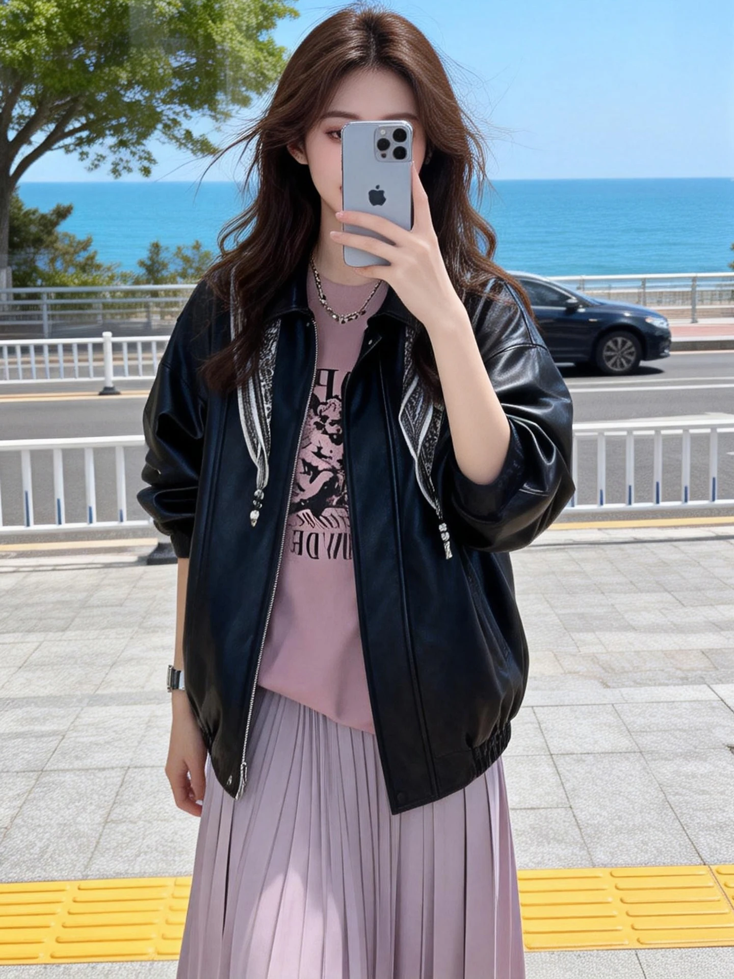 

Retro Fashionable PU Leather Jacket Women's Loose Style Spring Autumn New Arrival Elegant Small Size Jacket Top
