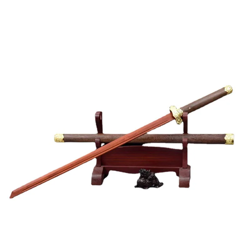 

Mahogany Handmade Tang Hengdao with Sheathed Wooden Knife Practice Knife Drawing Sword Training Props