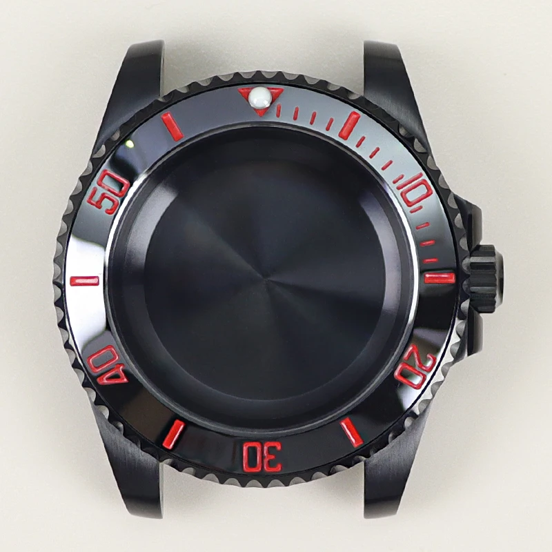 40mm Men's Watch case Sapphire Glass for seiko NH35 NH36 NH34 NH70 Miyota 8215 ETA 2824 Movement Black yacht-master Design Style image 3
