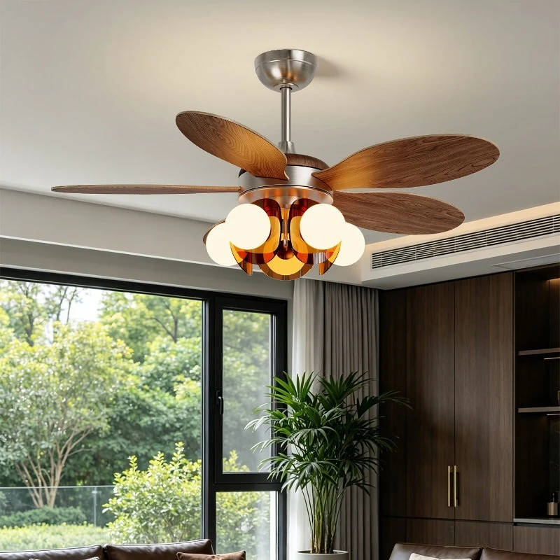Vintage Bauhaus Restaurant Ceiling Fan Lights Home Vintage Living Room Ceiling Fan Lamps New Bedroom Study Magic Bean Fixtures