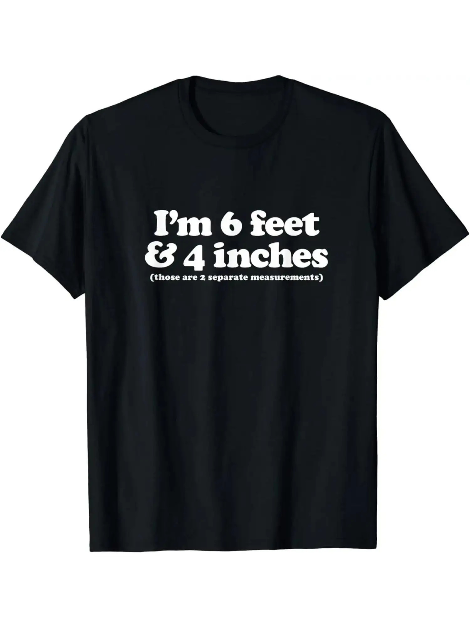 Funny Height Joke T-Shirt for Men Casual Round Neck Tee with White Text Print Humorous Gift for Tall Guys Birthdays Attire