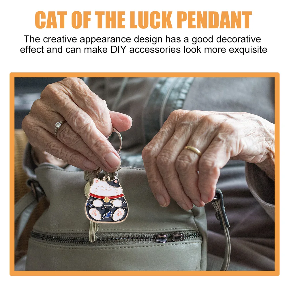 

10 Pcs Lucky Cat Pendant Cute Animal Pendants Charms Zinc Alloy for Jewelry Bell
