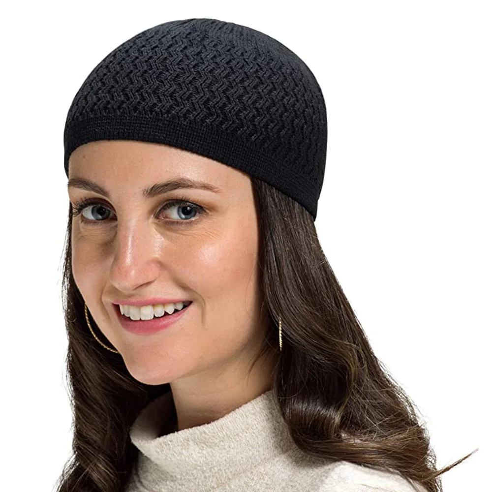 Unisex Knitted Beanies Cap for Islamic Ramadan Jewish Kippah Home Hat Winter Knitted Muslim Men Prayer Hats Men's Wrap Head Caps