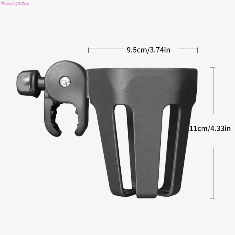 D0JC Universal 360 Degree Rotating Cup Holder Fit Strollers Bikes Wheelchairs Walkers