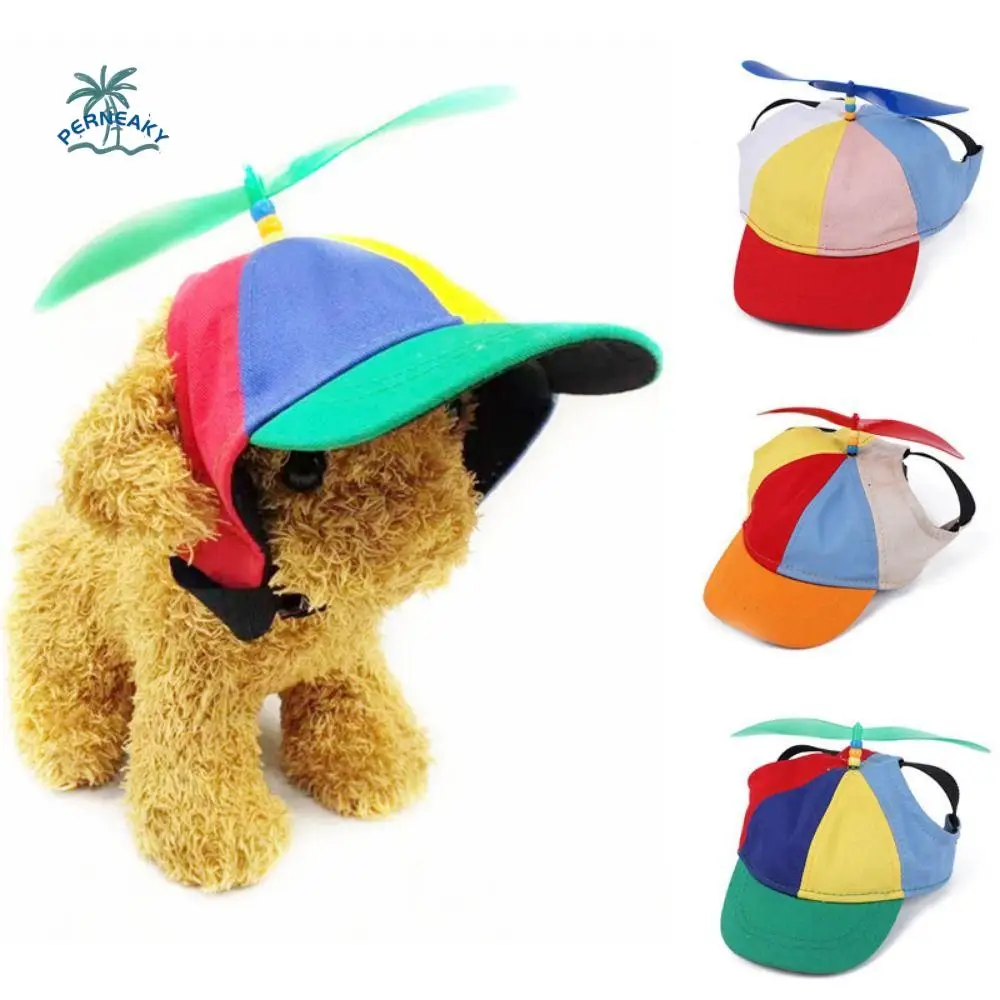 

Detachable Pet Propeller Hat Sunproof Breathable Dog Baseball Cap Adjustable Comfortable Dogs Helicopter Top Hat Outdoor