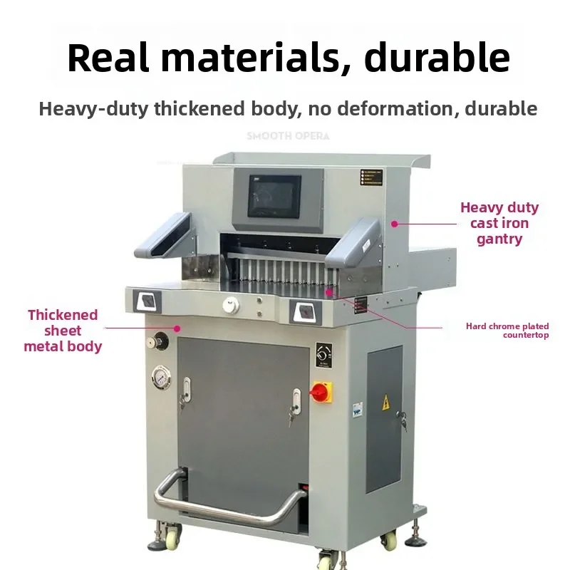 OBM520H heavy duty hydraulic paper cutter programmable automatic paper trimmer LCD screen book cutter Tender cutting machine