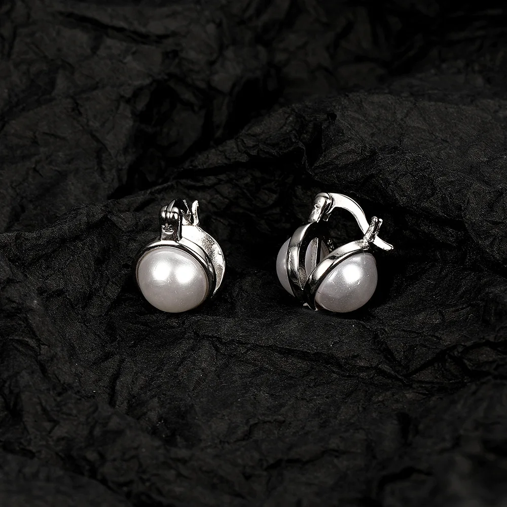 925 Sterling Silver Pearl Stud Brincos para Mulheres, Jóias de Orelha, Selo, Acessórios de Festa de Aniversário, Meninas, Pingentes Finos