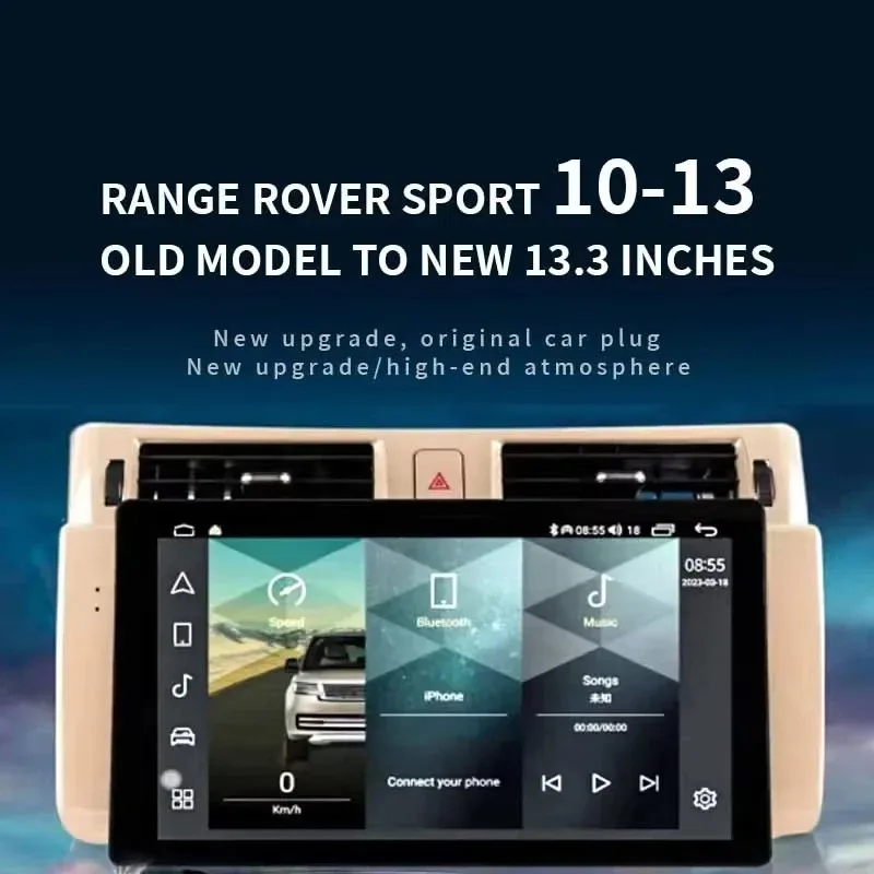 13.3 Inch Android Car Radio Fit for Land Rover Range Rover Sport L320 Multimedia Video Player Head Unit GPS Navigation Carplay