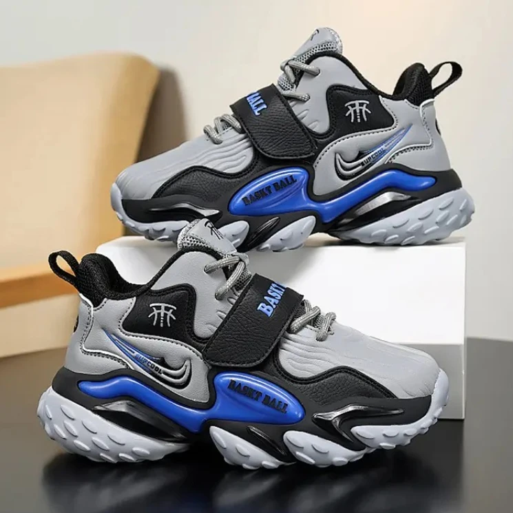 

Kid Sneakers Sport Shoes for Boys Fashion Leather Children Breathable Mesh Comfort Shoes Casual Walking Outdoor Running Shoes