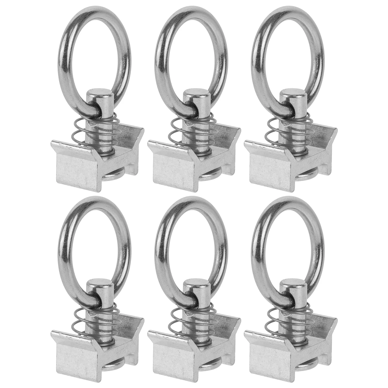 

6pcs Tie Down Single Round Ring Stainless Steel Heavy Duty Cargo Fastening Truck Bed Fitting For Airline Track