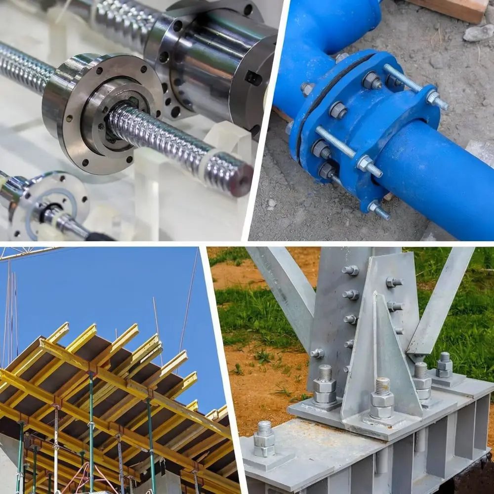 Reliable M8 Threaded Rod Studs Set Hardware Fastening Components For Household Furniture And Mechanical Equipment Repair