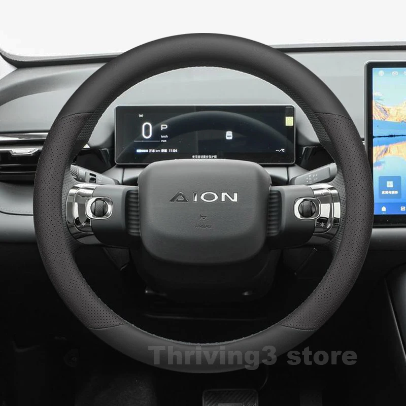 

Leather Car Steering Wheel Cover For AION V EV 2025 2026 Non-slip Covers For Covers Auto Steering Wheel AION V Accessories 2025