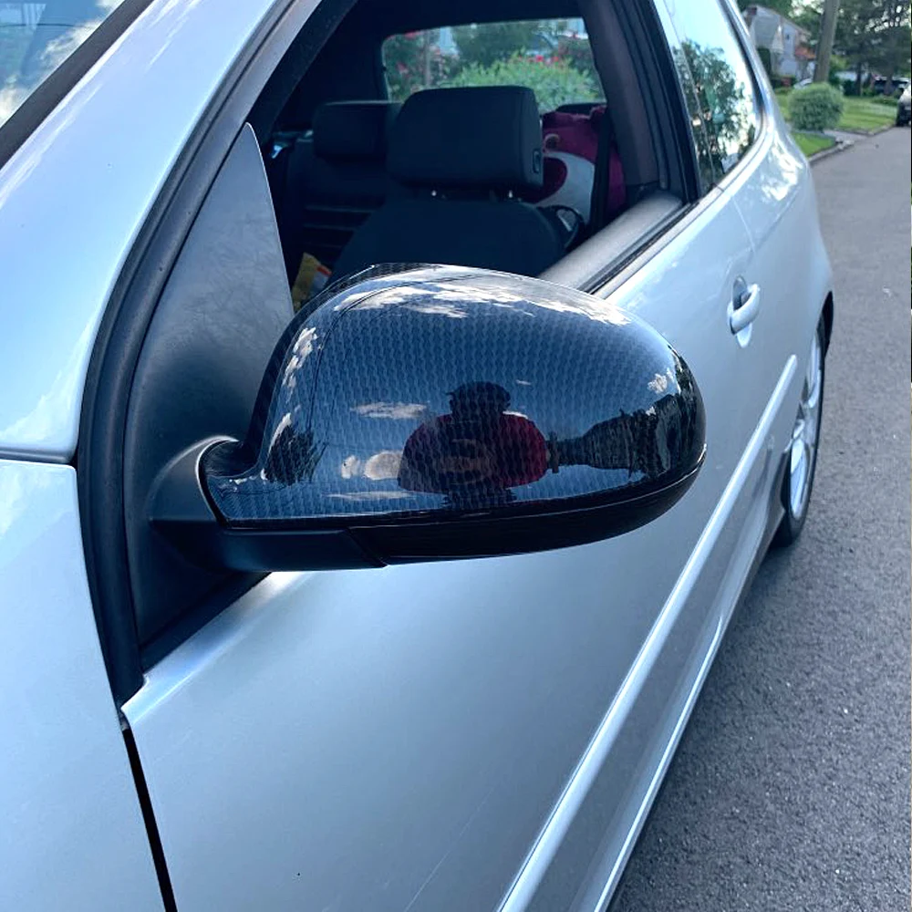 For VW Golf MK5 2006 2007 2008 2009 2010 1K0857538/1K0857537 Car parts Replacement Rearview Side Wing Mirror Cover Carbon black