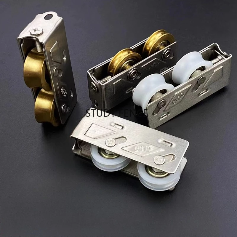 2pcs 80 Type Aluminum Alloy Pulley Metal Door and Window Pulleys Glass Sliding Door Guide Rail Wheels Hardware Accessories