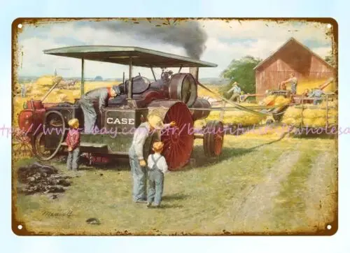 interior decoration ideas for bedroom Case tractor farm barn metal tin sign