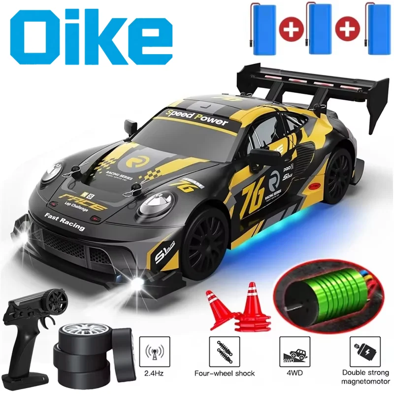 Oike 4WD Ferngesteuertes Drift-Auto 1:24 Mini Ferngesteuertes Rennauto Modell 2.4G Funk Hochgeschwindigkeit ​ ​ RC-Auto Jungen Spielzeug Geschenk