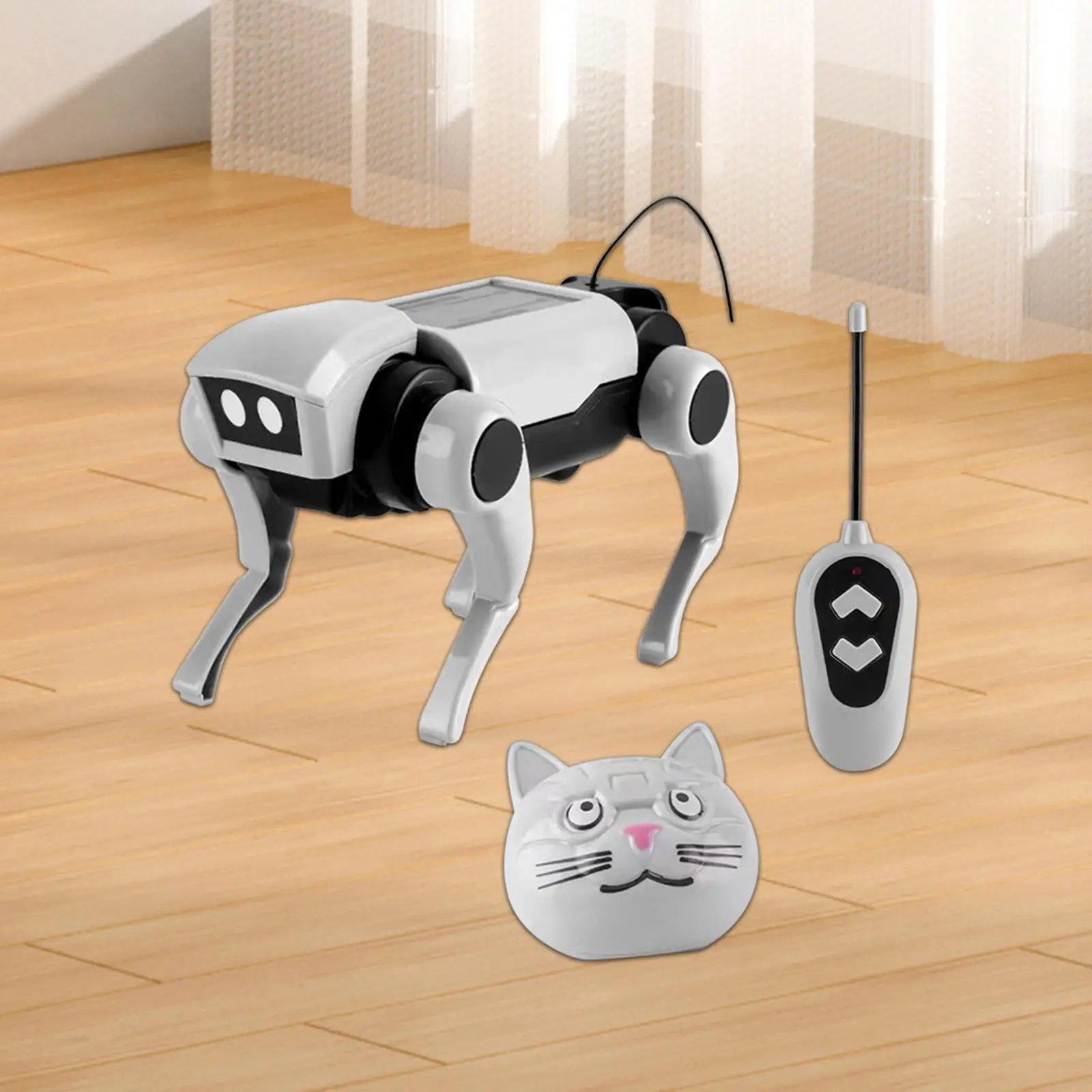 Electric Mechanical Dog DIY Assembly Puzzle Toy Replaceable Heads Robot Dog Toy Robotic Puppy for Kids Girls Boy Teens Gifts