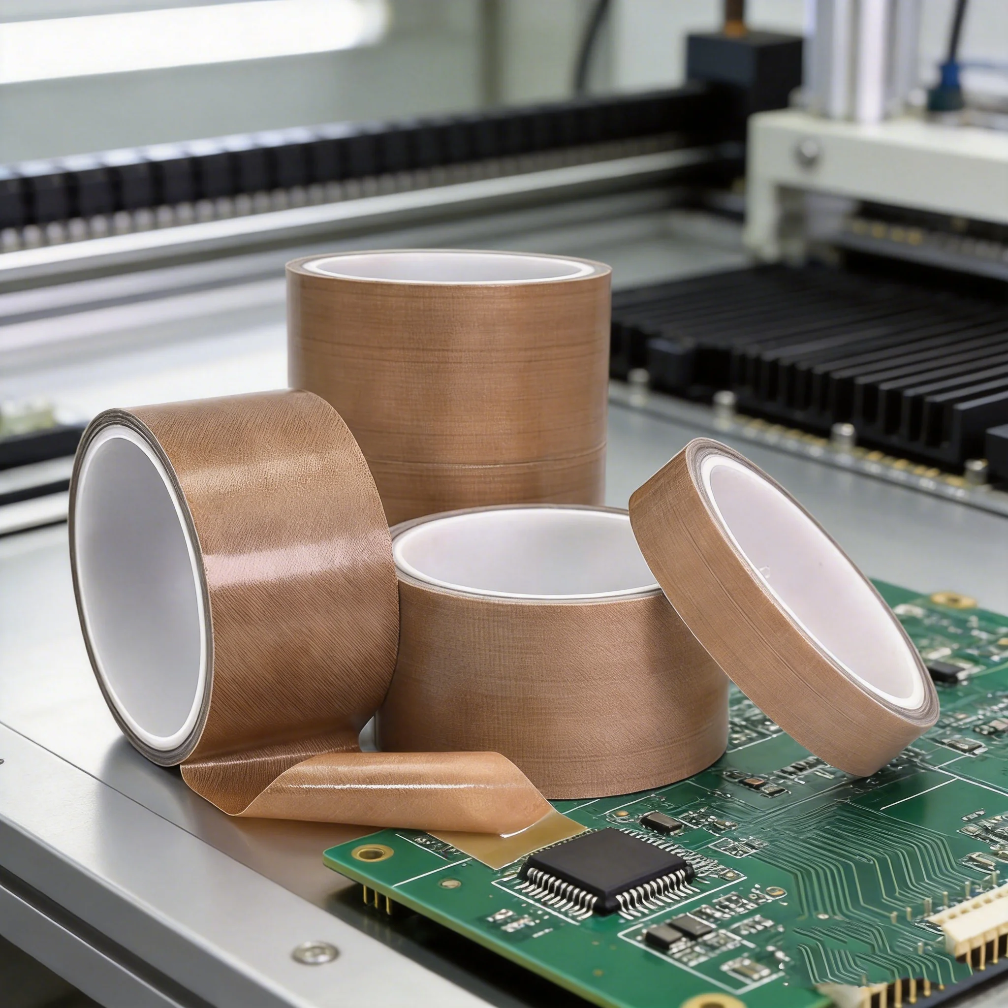 5 Rolls PTFE Fiberglass Tape 50mm x 10m High Temperature Non Stick Tape Heat Resistant Electrical Insulation Adhesive Tape